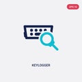 Two color keylogger vector icon from cyber concept. isolated blue keylogger vector sign symbol can be use for web, mobile and logo Royalty Free Stock Photo