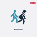 Two color kidnapping vector icon from people concept. isolated blue kidnapping vector sign symbol can be use for web, mobile and Royalty Free Stock Photo