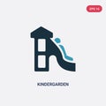 Two color kindergarden vector icon from kid and baby concept. isolated blue kindergarden vector sign symbol can be use for web,