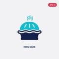 Two color king cake vector icon from food concept. isolated blue king cake vector sign symbol can be use for web, mobile and logo Royalty Free Stock Photo