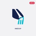 Two color kneecap vector icon from human body parts concept. isolated blue kneecap vector sign symbol can be use for web, mobile