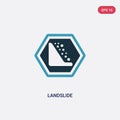 Two color landslide vector icon from signs concept. isolated blue landslide vector sign symbol can be use for web, mobile and logo