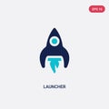 Two color launcher vector icon from army concept. isolated blue launcher vector sign symbol can be use for web, mobile and logo. Royalty Free Stock Photo