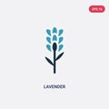 Two color lavender vector icon from nature concept. isolated blue lavender vector sign symbol can be use for web, mobile and logo Royalty Free Stock Photo