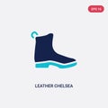 Two color leather chelsea boots vector icon from clothes concept. isolated blue leather chelsea boots vector sign symbol can be