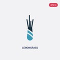 Two color lemongrass vector icon from nature concept. isolated blue lemongrass vector sign symbol can be use for web, mobile and