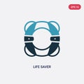 Two color life saver vector icon from security concept. isolated blue life saver vector sign symbol can be use for web, mobile and