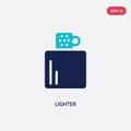 Two color lighter vector icon from camping concept. isolated blue lighter vector sign symbol can be use for web, mobile and logo. Royalty Free Stock Photo