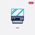 Two color lisa vector icon from electronic devices concept. isolated blue lisa vector sign symbol can be use for web, mobile and Royalty Free Stock Photo