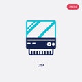 Two color lisa vector icon from electronic devices concept. isolated blue lisa vector sign symbol can be use for web, mobile and
