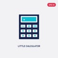 Two color little calculator vector icon from general concept. isolated blue little calculator vector sign symbol can be use for