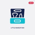 Two color little makeup box vector icon from beauty concept. isolated blue little makeup box vector sign symbol can be use for web