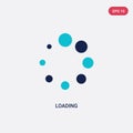 Two color loading vector icon from ui concept. isolated blue loading vector sign symbol can be use for web, mobile and logo. eps