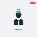 Two color lobby boy vector icon from professions and jobs concept. isolated blue lobby boy vector sign symbol can be use for web,