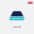 Two color local disk vector icon from hardware concept. isolated blue local disk vector sign symbol can be use for web, mobile and