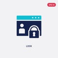 Two color lock vector icon from gdpr concept. isolated blue lock vector sign symbol can be use for web, mobile and logo. eps 10 Royalty Free Stock Photo
