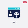 Two color lock vector icon from gdpr concept. isolated blue lock vector sign symbol can be use for web, mobile and logo. eps 10