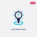 Two color logic board games vector icon from entertainment concept. isolated blue logic board games vector sign symbol can be use Royalty Free Stock Photo