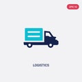 Two color logistics vector icon from delivery and logistic concept. isolated blue logistics vector sign symbol can be use for web