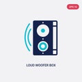 Two color loud woofer box vector icon from cinema concept. isolated blue loud woofer box vector sign symbol can be use for web,