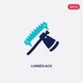 Two color lumberjack vector icon from general concept. isolated blue lumberjack vector sign symbol can be use for web, mobile and Royalty Free Stock Photo