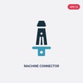 Two color machine connector plug vector icon from mechanicons concept. isolated blue machine connector plug vector sign symbol can Royalty Free Stock Photo
