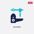 Two color machinery vector icon from industry concept. isolated blue machinery vector sign symbol can be use for web, mobile and Royalty Free Stock Photo