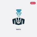 Two color mafia vector icon from professions concept. isolated blue mafia vector sign symbol can be use for web, mobile and logo.