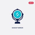 Two color makeup mirror vector icon from beauty concept. isolated blue makeup mirror vector sign symbol can be use for web, mobile