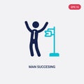 Two color man succesing vector icon from business concept. isolated blue man succesing vector sign symbol can be use for web,