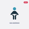 Two color man underwear vector icon from people concept. isolated blue man underwear vector sign symbol can be use for web, mobile Royalty Free Stock Photo