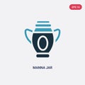 Two color manna jar vector icon from religion concept. isolated blue manna jar vector sign symbol can be use for web, mobile and