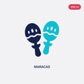 Two color maracas vector icon from brazilia concept. isolated blue maracas vector sign symbol can be use for web, mobile and logo Royalty Free Stock Photo