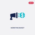 Two color marketing budget vector icon from general concept. isolated blue marketing budget vector sign symbol can be use for web