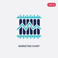 Two color marketing chart vector icon from business concept. isolated blue marketing chart vector sign symbol can be use for web,