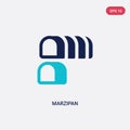 Two color marzipan vector icon from food concept. isolated blue marzipan vector sign symbol can be use for web, mobile and logo.