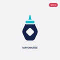 Two color mayonnaise vector icon from food concept. isolated blue mayonnaise vector sign symbol can be use for web, mobile and