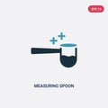 Two color measuring spoon vector icon from miscellaneous concept. isolated blue measuring spoon vector sign symbol can be use for Royalty Free Stock Photo