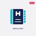 Two color medical book vector icon from health and medical concept. isolated blue medical book vector sign symbol can be use for Royalty Free Stock Photo