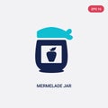 Two color mermelade jar vector icon from bistro and restaurant concept. isolated blue mermelade jar vector sign symbol can be use