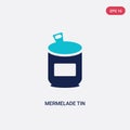 Two color mermelade tin vector icon from bistro and restaurant concept. isolated blue mermelade tin vector sign symbol can be use