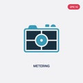 Two color metering vector icon from photography concept. isolated blue metering vector sign symbol can be use for web, mobile and