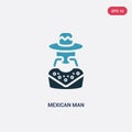 Two color mexican man vector icon from social concept. isolated blue mexican man vector sign symbol can be use for web, mobile and