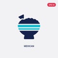 Two color mexican vector icon from food concept. isolated blue mexican vector sign symbol can be use for web, mobile and logo. eps Royalty Free Stock Photo