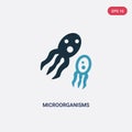 Two color microorganisms vector icon from science concept. isolated blue microorganisms vector sign symbol can be use for web,