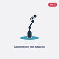 Two color microphone for singers vector icon from music concept. isolated blue microphone for singers vector sign symbol can be