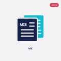 Two color mie vector icon from education concept. isolated blue mie vector sign symbol can be use for web, mobile and logo. eps 10 Royalty Free Stock Photo