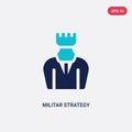 Two color militar strategy vector icon from army concept. isolated blue militar strategy vector sign symbol can be use for web,