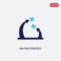 Two color militar strategy vector icon from army concept. isolated blue militar strategy vector sign symbol can be use for web,