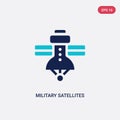 Two color military satellites vector icon from army and war concept. isolated blue military satellites vector sign symbol can be